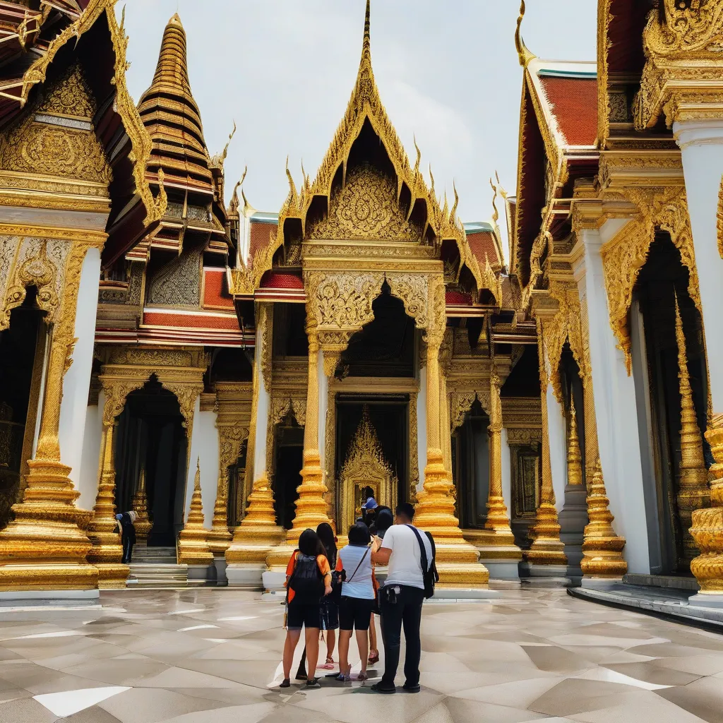 Tourists visiting the Grand Palace in Bangkok