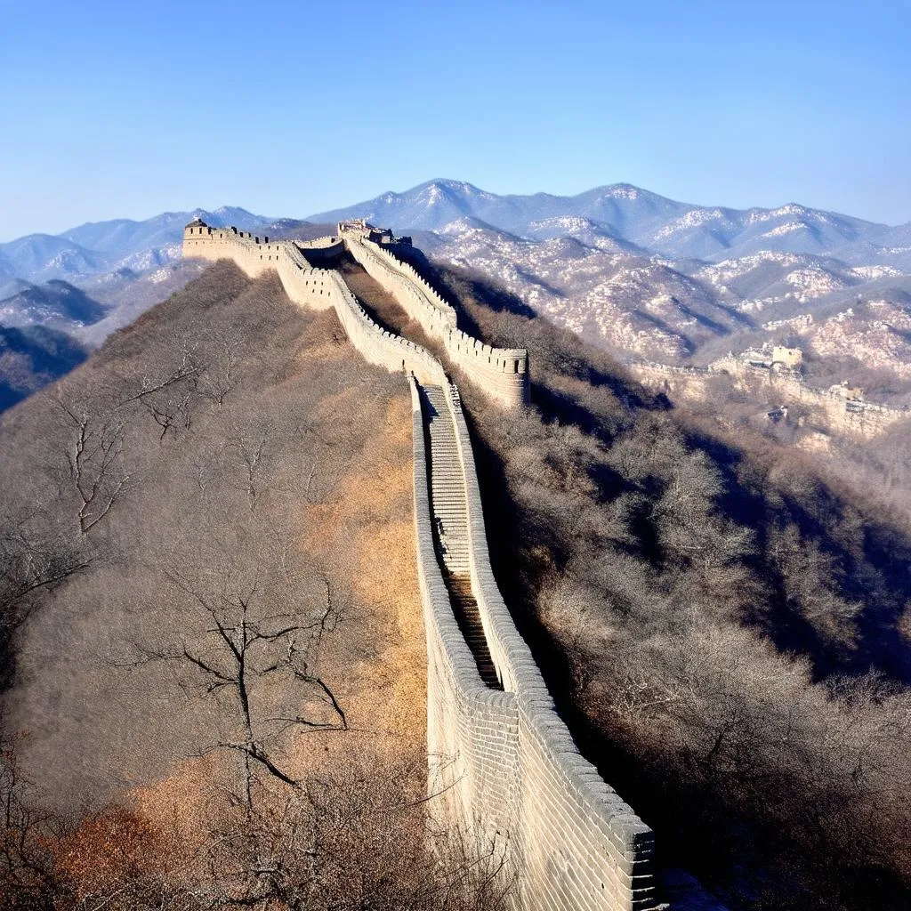 Great wall of china during sunset 