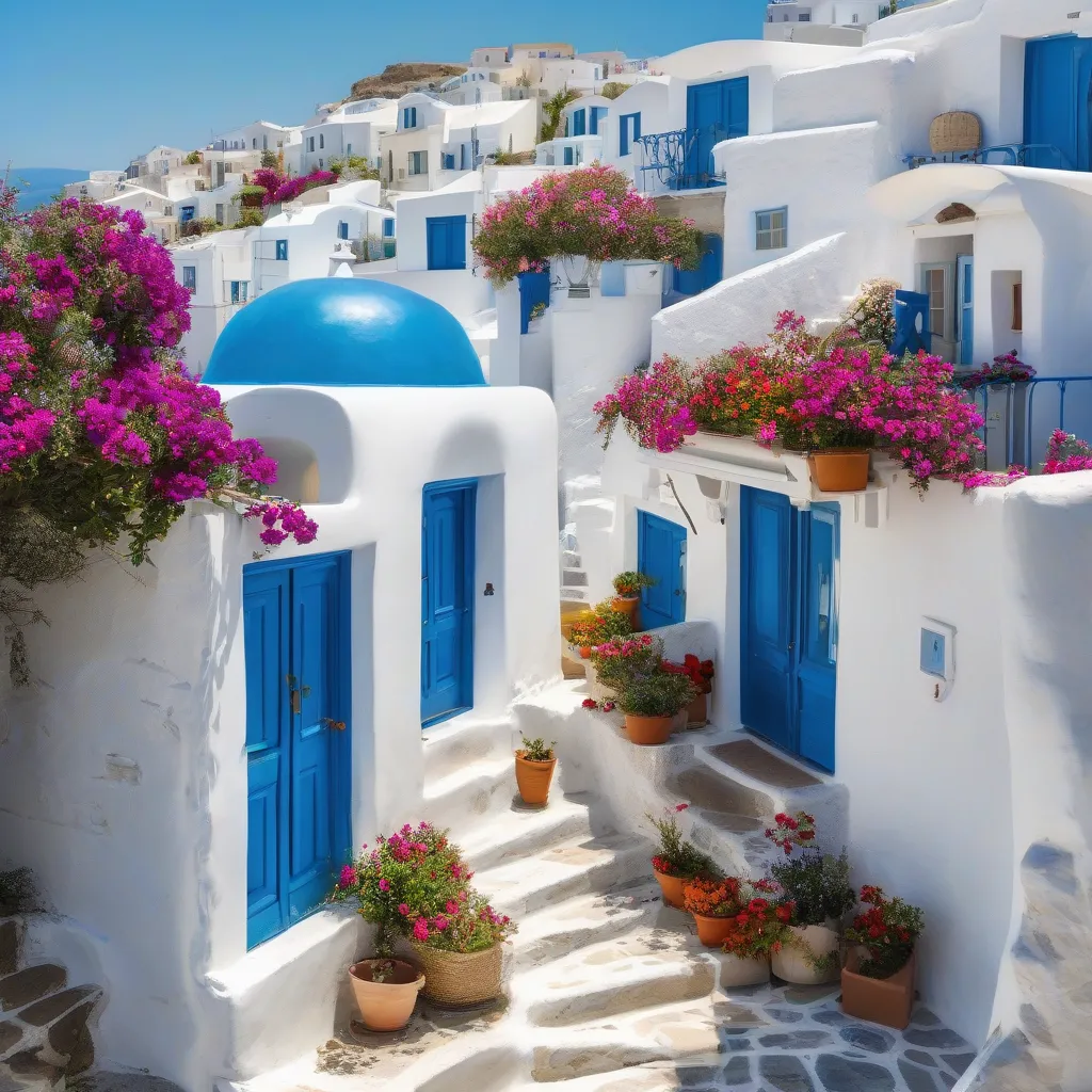 Traditional Greek Island Village