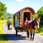 Gypsy Caravan on Country Road