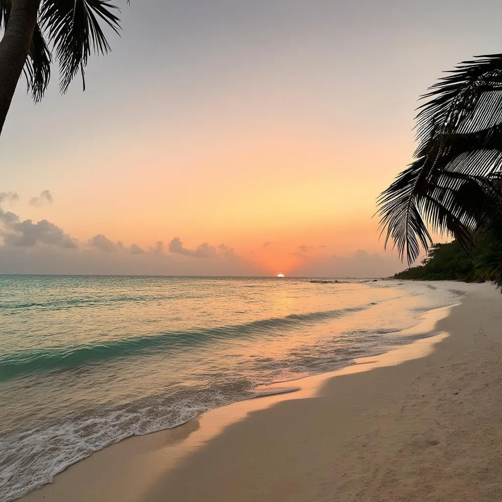 Tranquil Haitian Beach Sunset