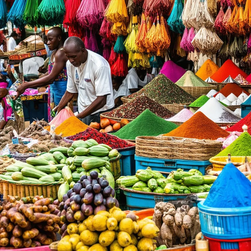 Bustling Haitian Marketplace