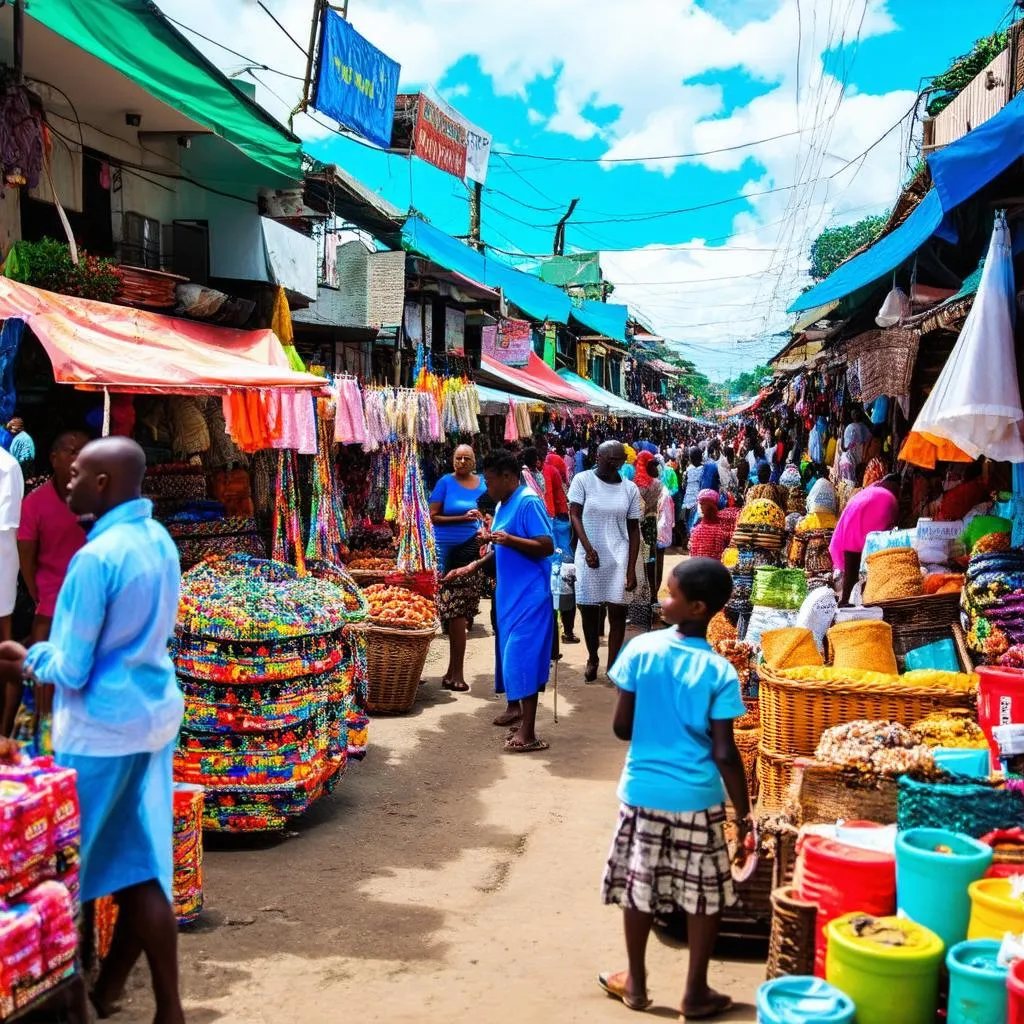 Bustling Haitian Marketplace