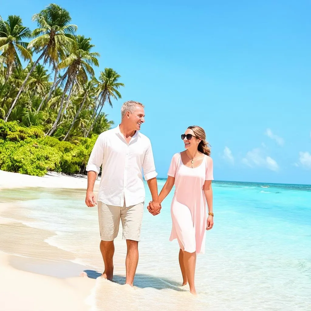 Couple Enjoying Beach Vacation