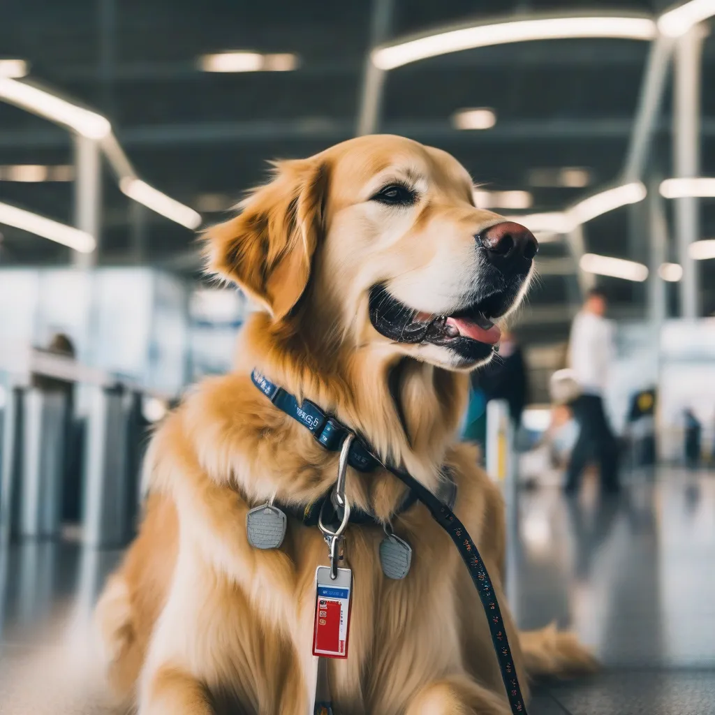 Happy Dog at Airport