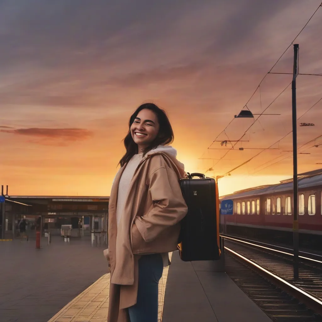 Happy Traveler with Suitcase