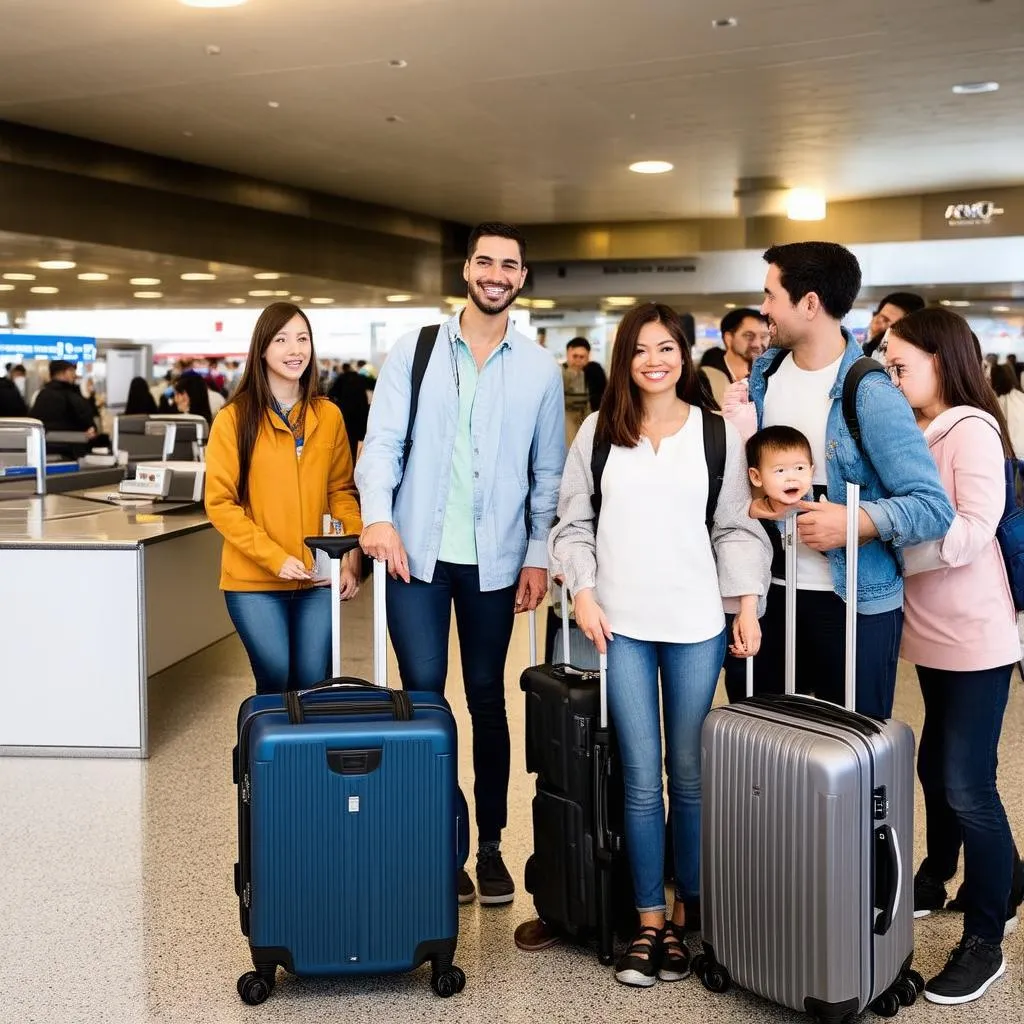 Happy Travelers at Airport