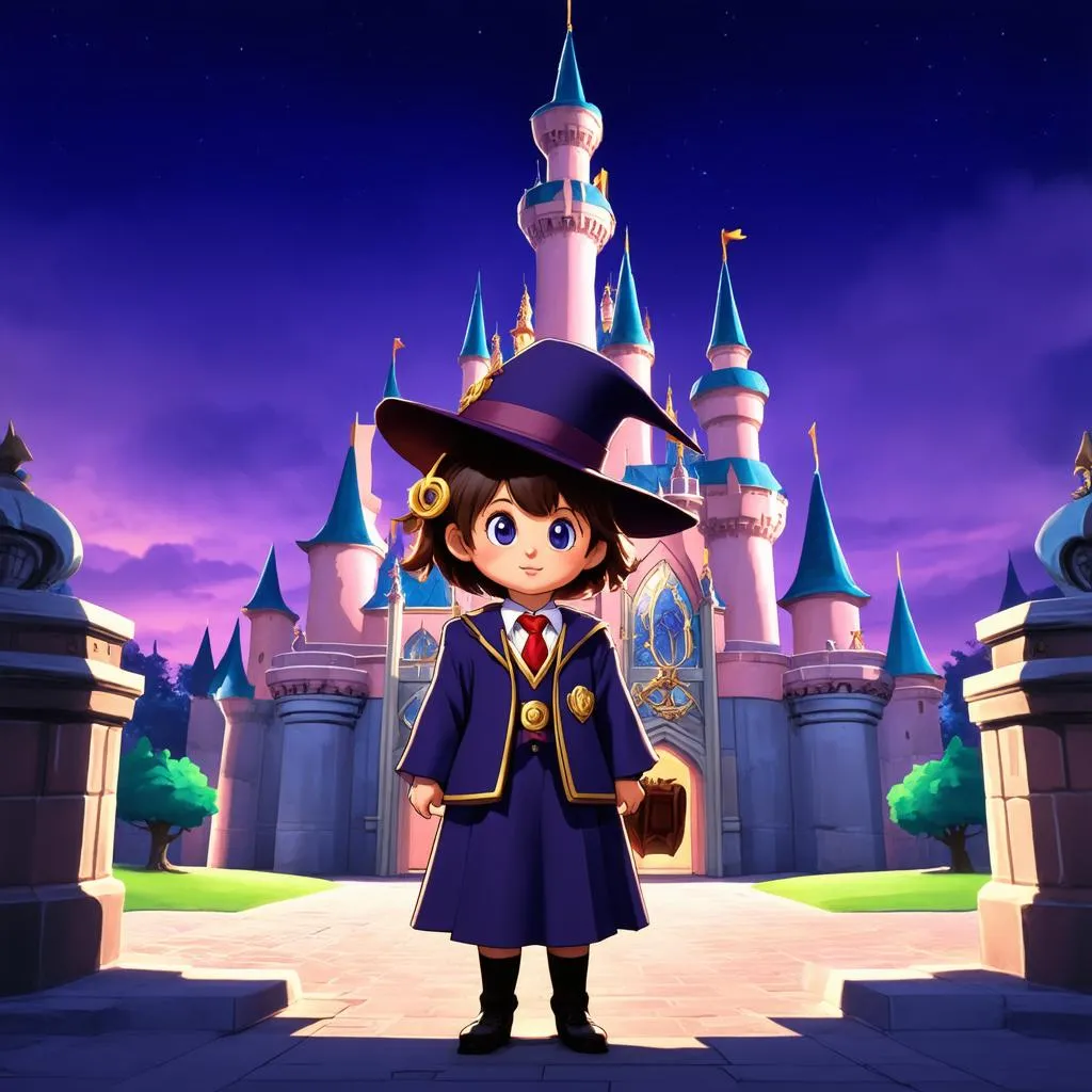 Hat Kid exploring a Twilight Castle