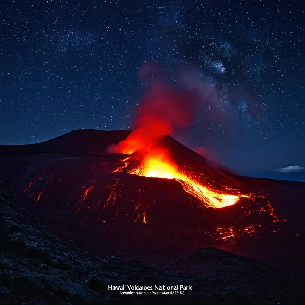 Volcanic eruption at Hawaii Volcanoes National Park