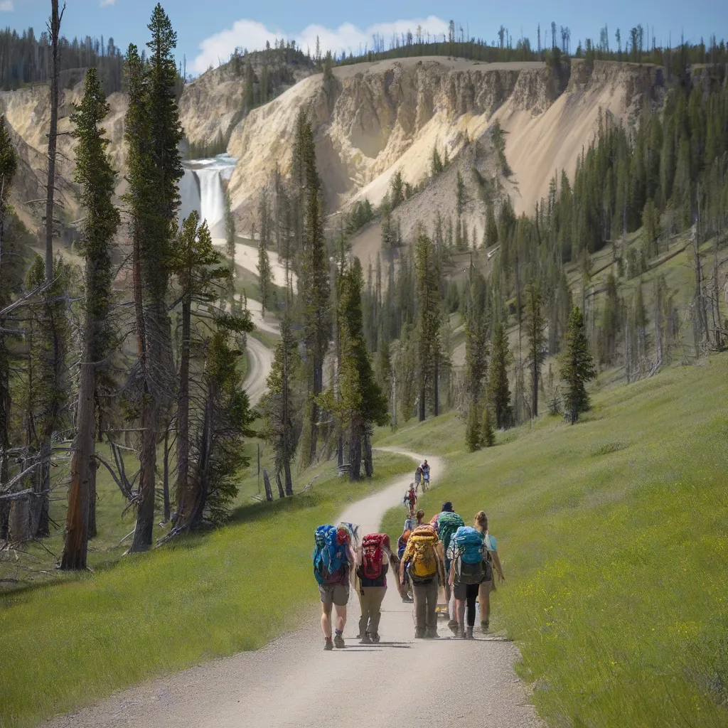 Hikers Enjoying Yellowstone Trails