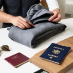 Folding a hoodie for travel