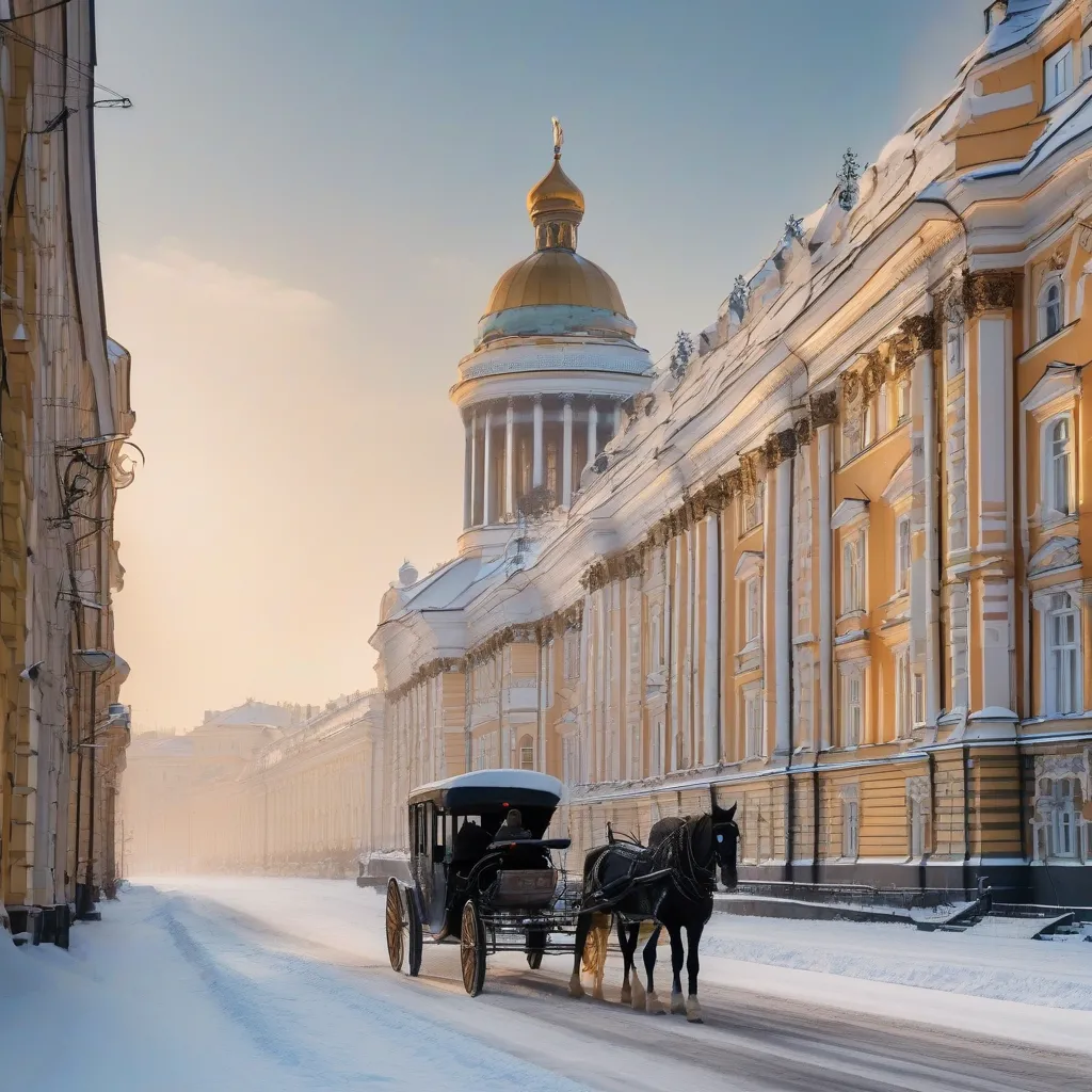 Horse-drawn carriage in St. Petersburg