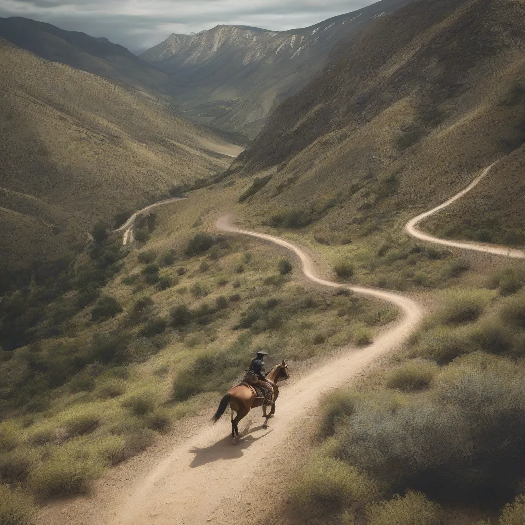 Horse Trekking on a Mountain Trail