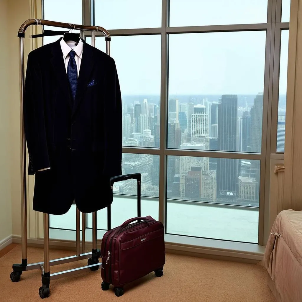  Hanging Suit Bag in Hotel Room