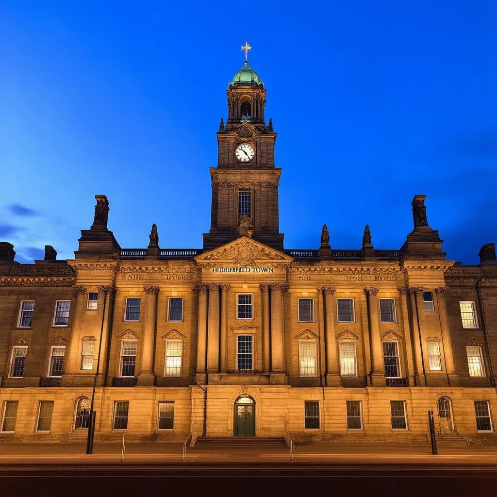 Huddersfield Town Hall at Night