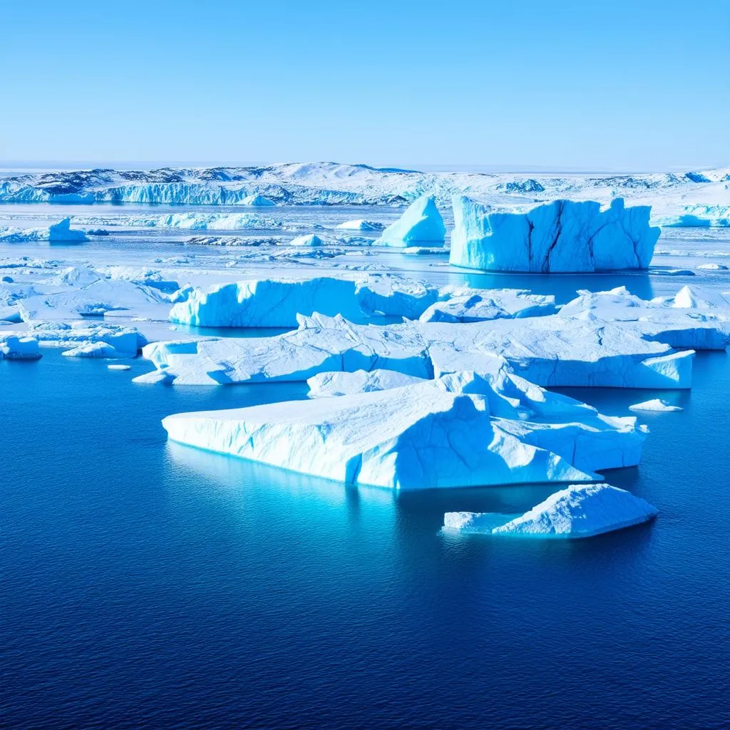 Icebergs in Disko Bay, Greenland