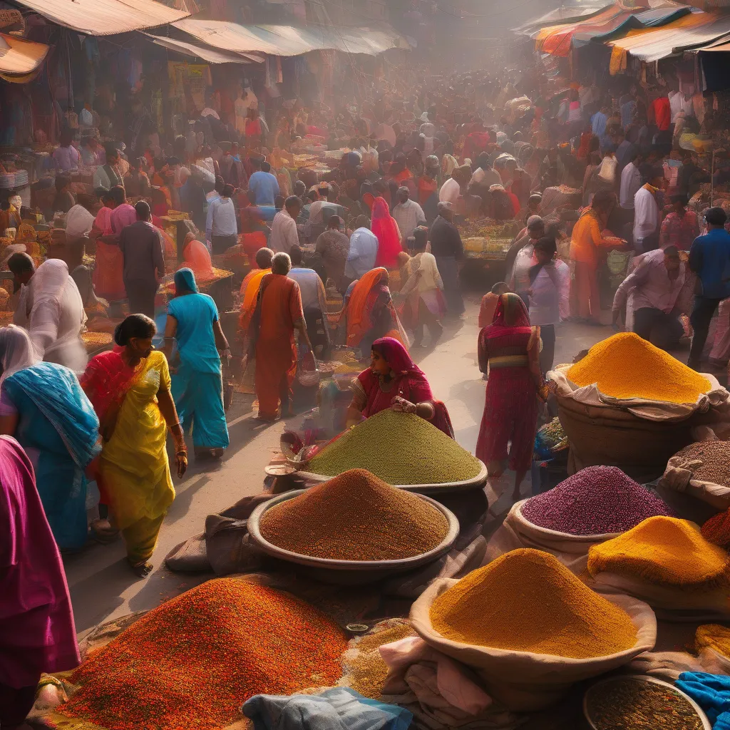 Busy Indian Market