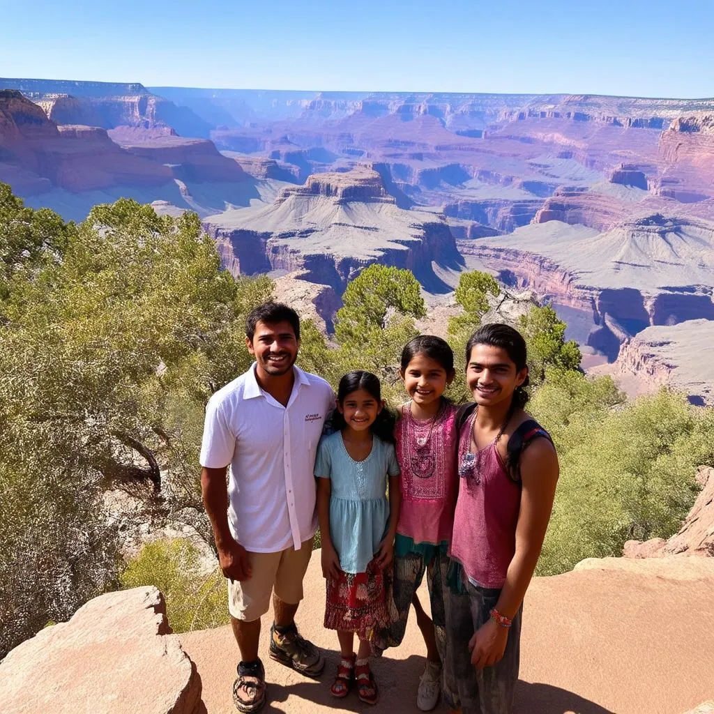 Indian Family at Grand Canyon