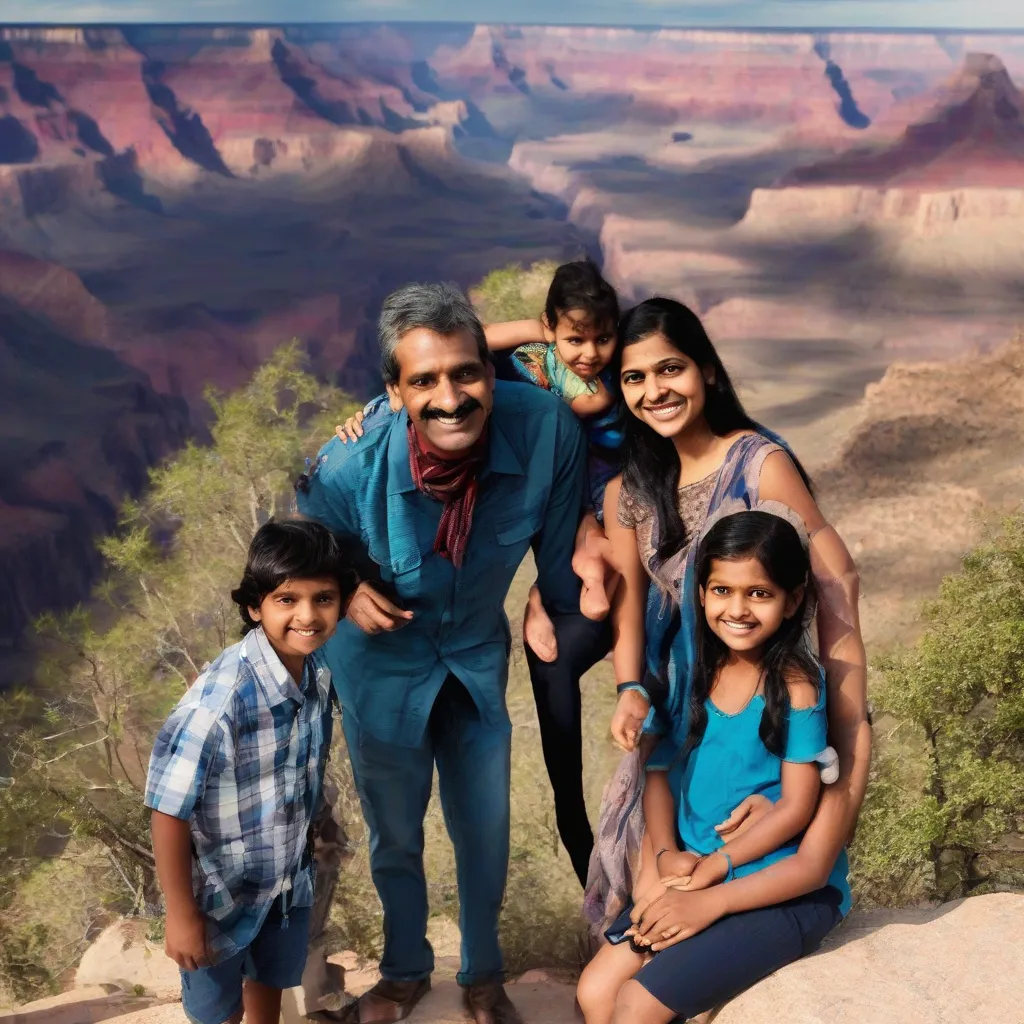 Indian family at the Grand Canyon