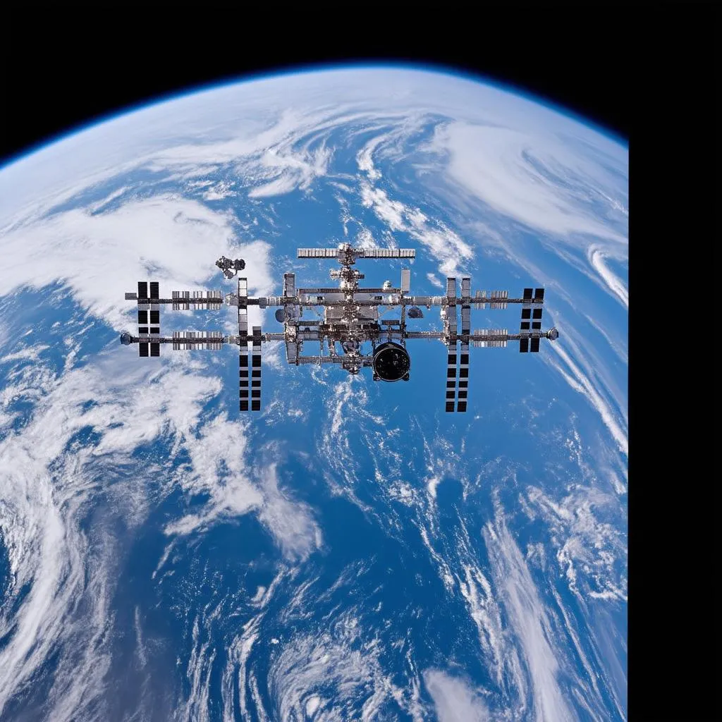 International Space Station Orbiting Earth