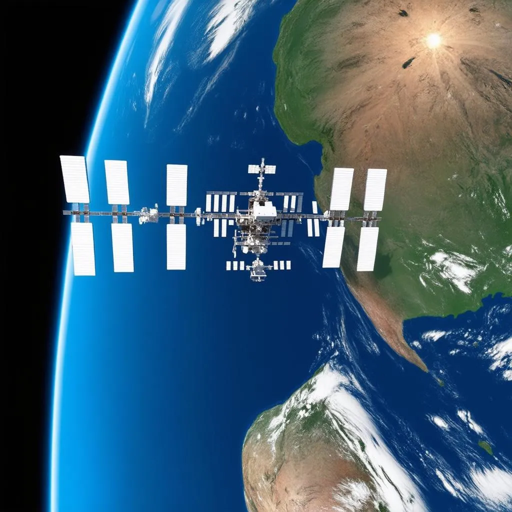 International Space Station Orbiting Earth