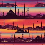 Istanbul Skyline at Sunset