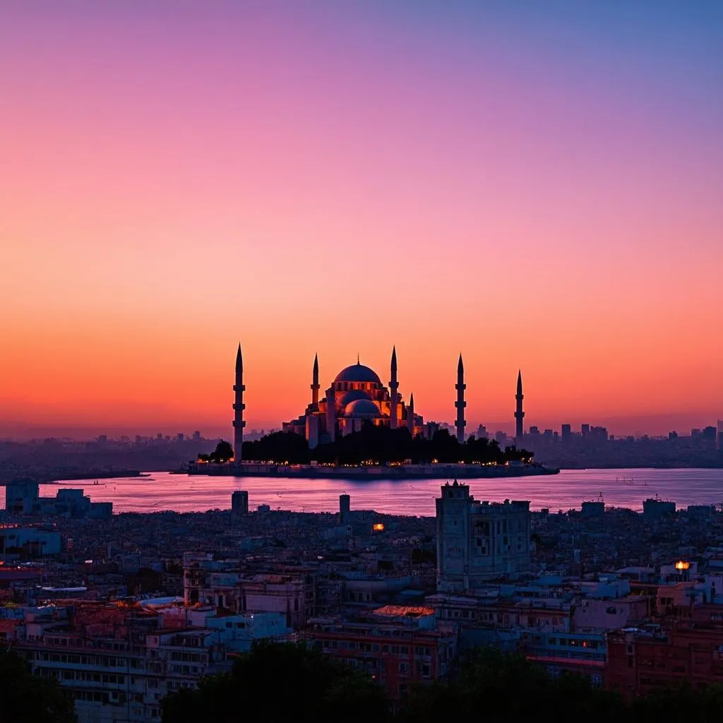 Istanbul Skyline at Sunset