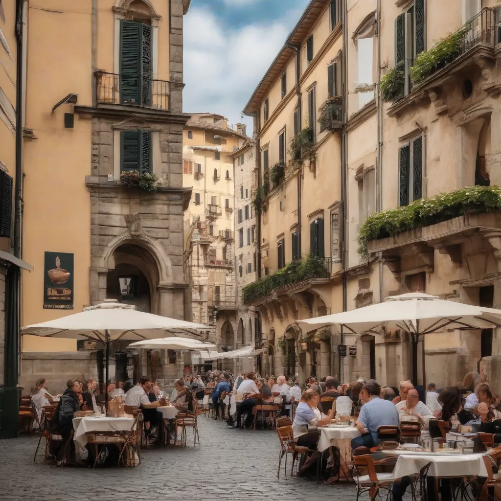 Bustling Italian Piazza