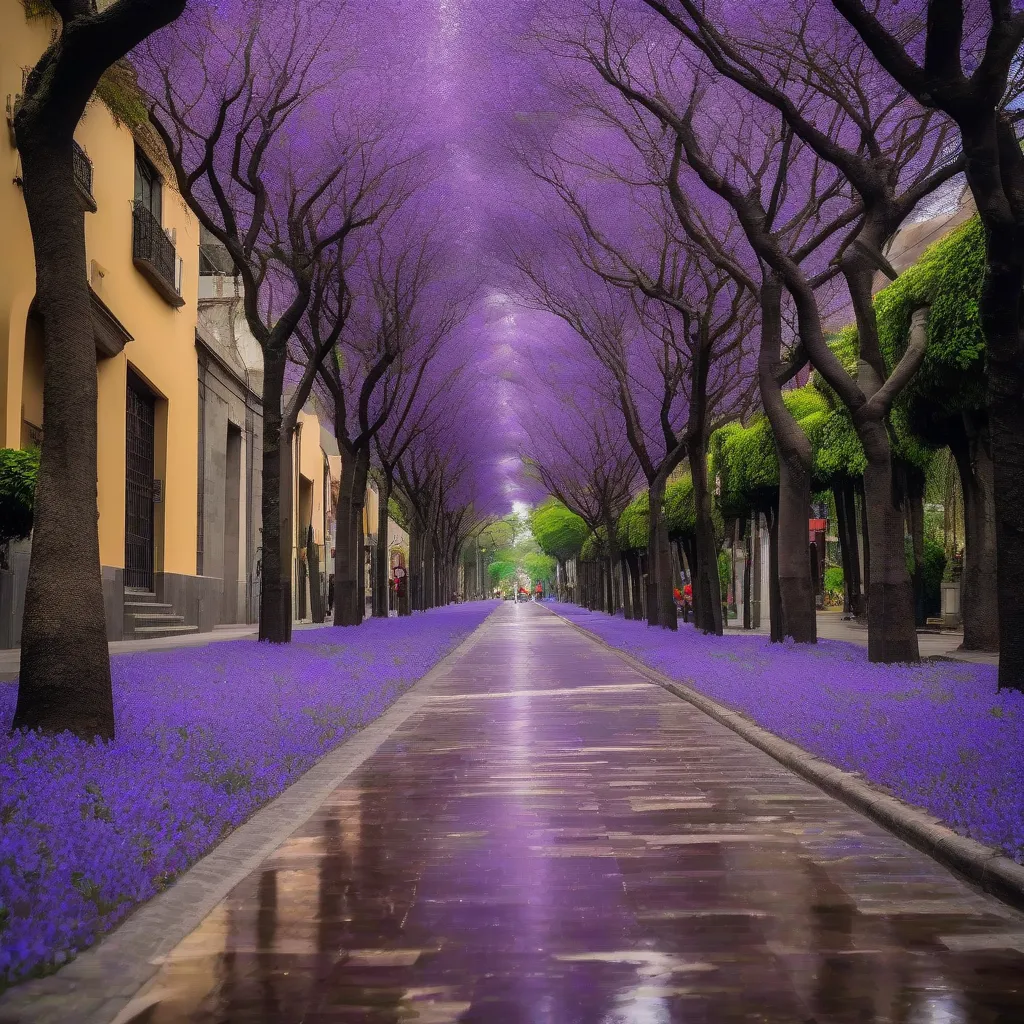 Jacaranda Trees in Mexico City