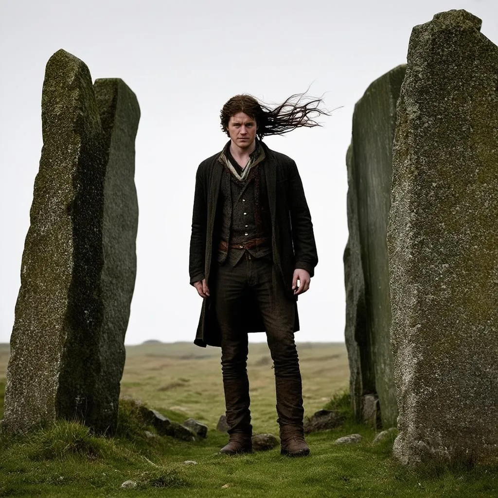 Jamie Fraser at the Standing Stones