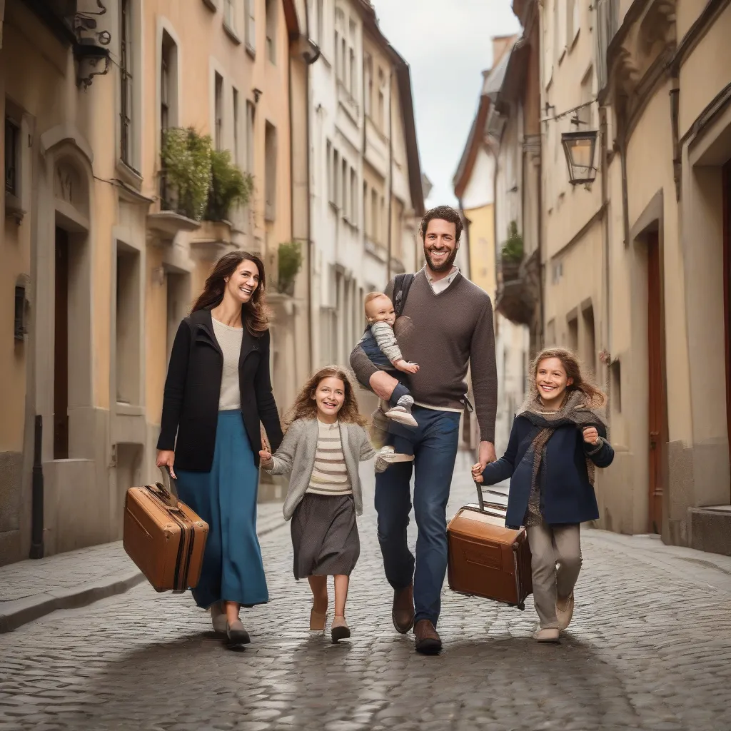 Jewish Family Traveling Safely