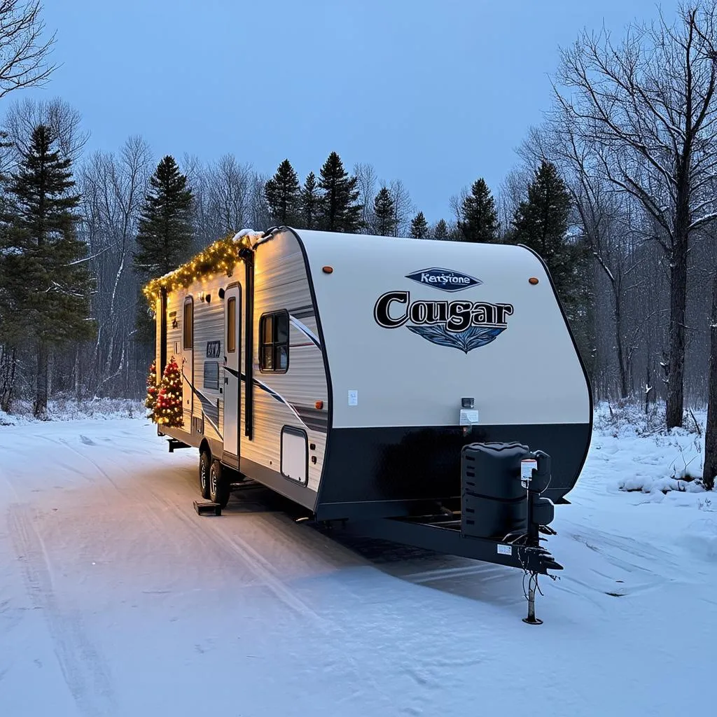 Keystone Cougar in Winter Wonderland