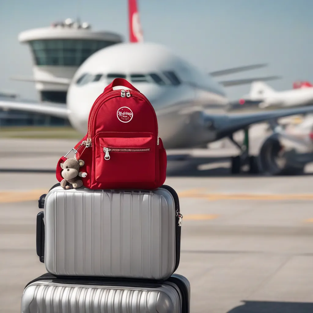 Kipling bag on top of a suitcase