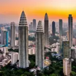 Kuala Lumpur skyline at sunset