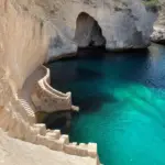 Hidden staircase leading to a secluded cove in La Jolla