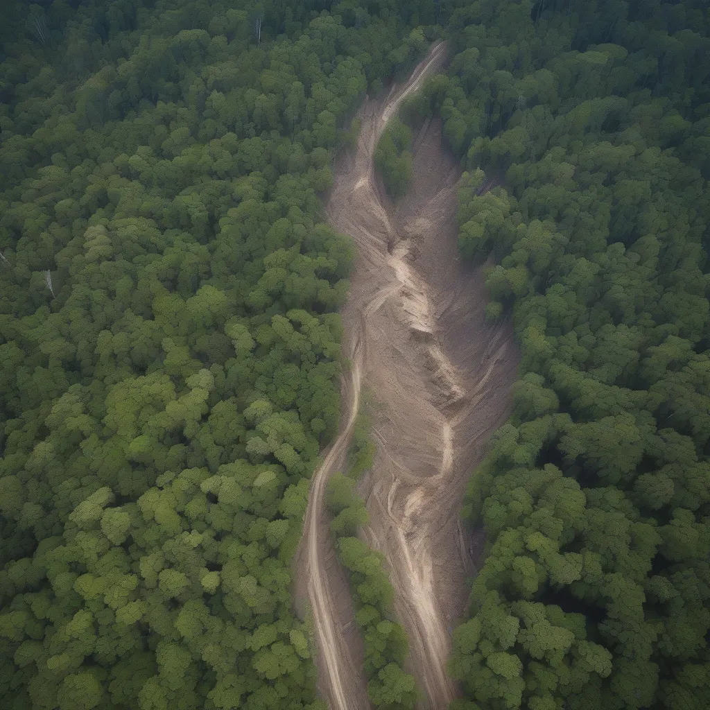 Landslide Damage in Forest 