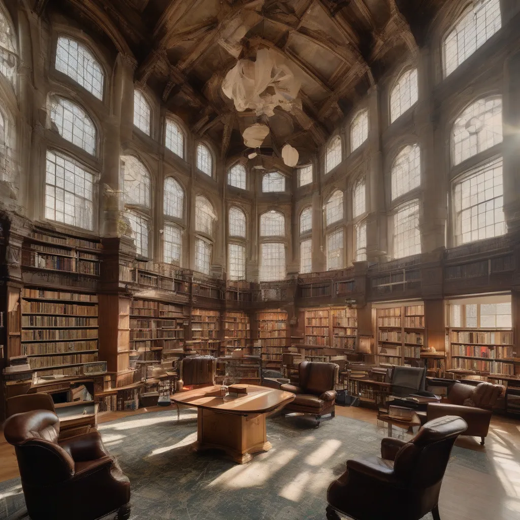 Stacks of books in a library with a globe in the foreground