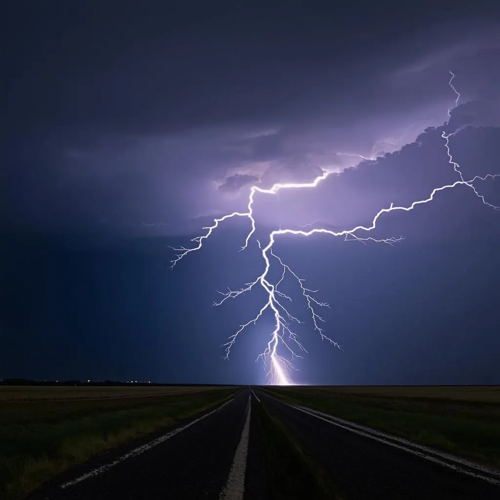 Lightning Strike from Cloud to Ground