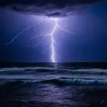 Lightning Strike Over Ocean