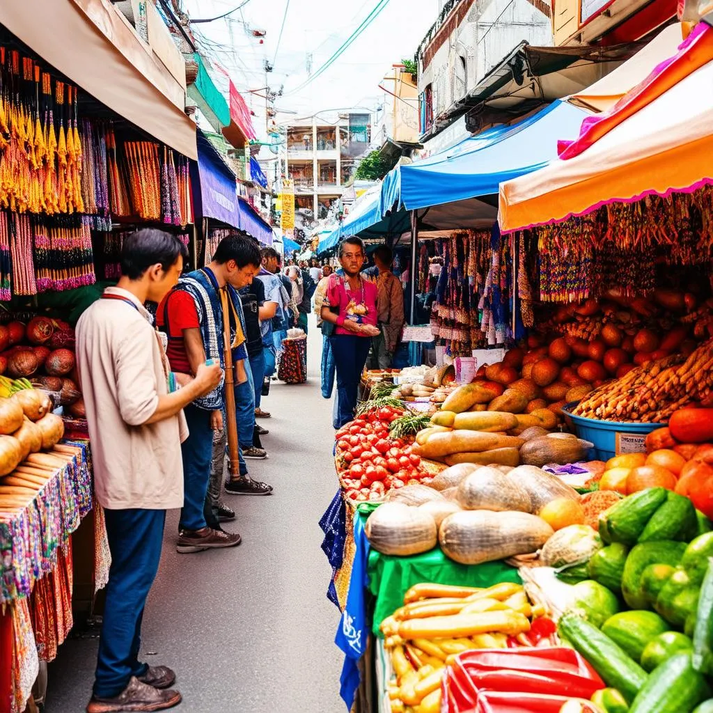 A bustling local market