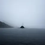 Loch Ness Monster shrouded in mist