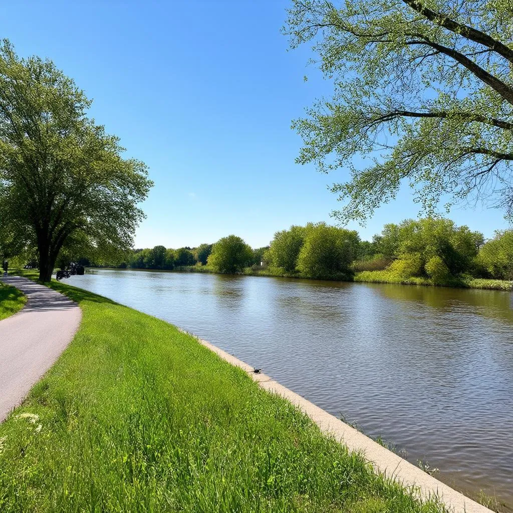 Peaceful Riverwalk in Logansport