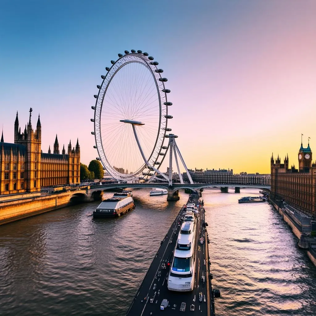 London Eye at Sunset