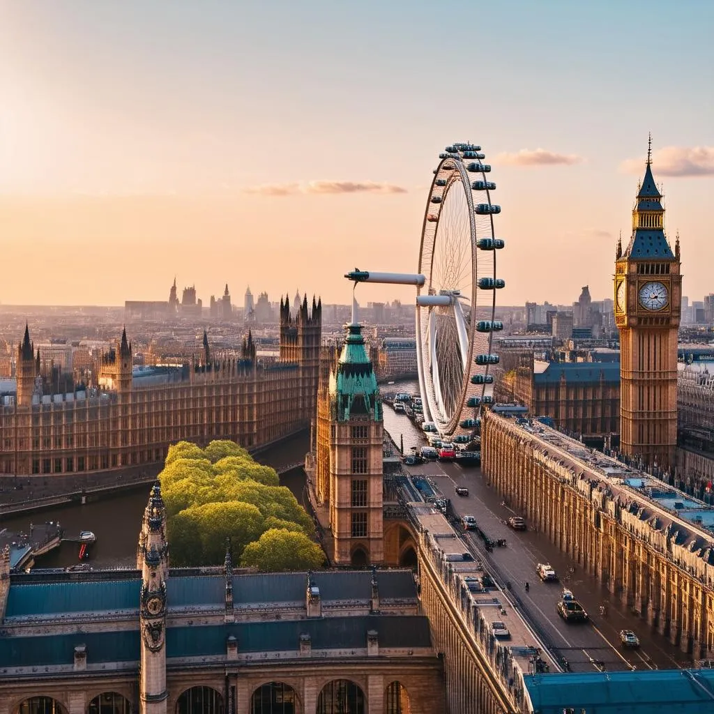 London Eye at Sunset