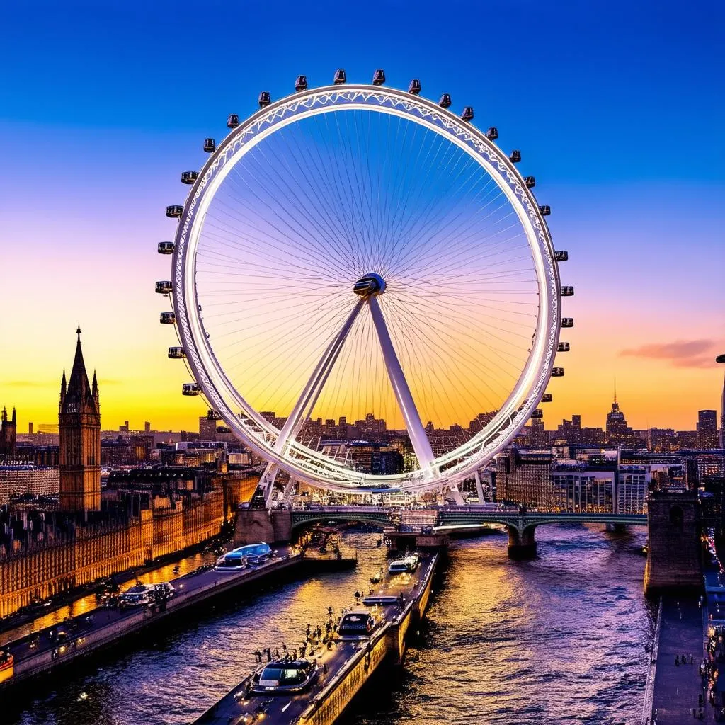 London Eye Sunset