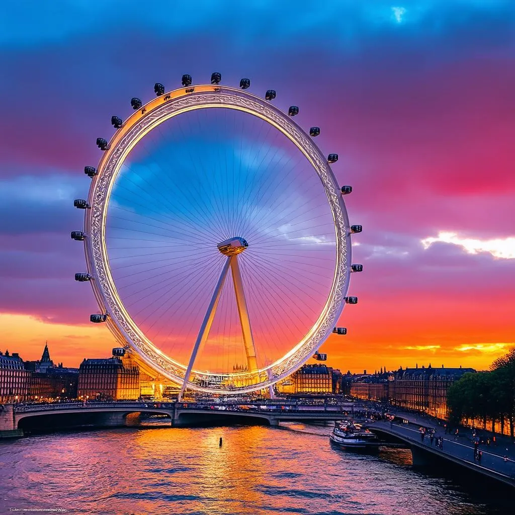 London Eye at Sunset