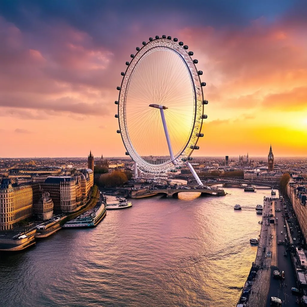 London Eye at Sunset