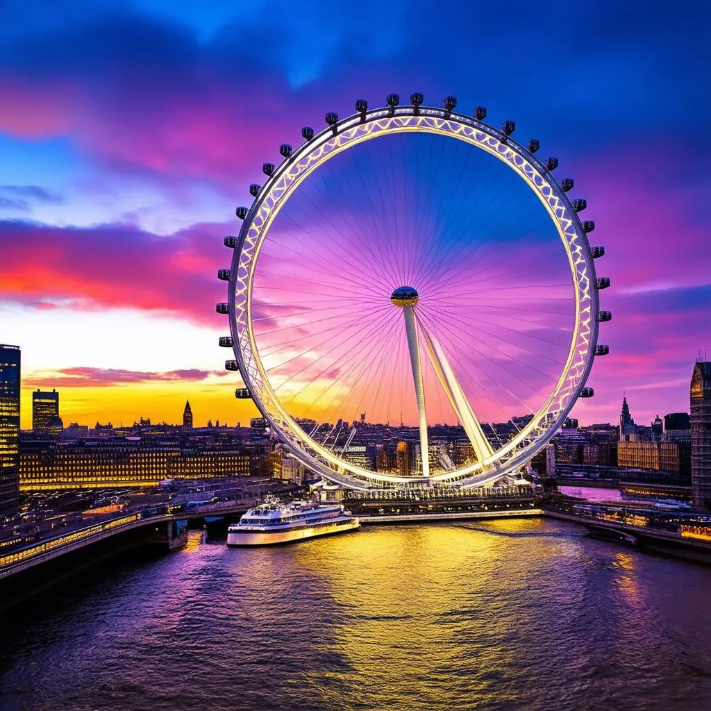 London Eye at Sunset