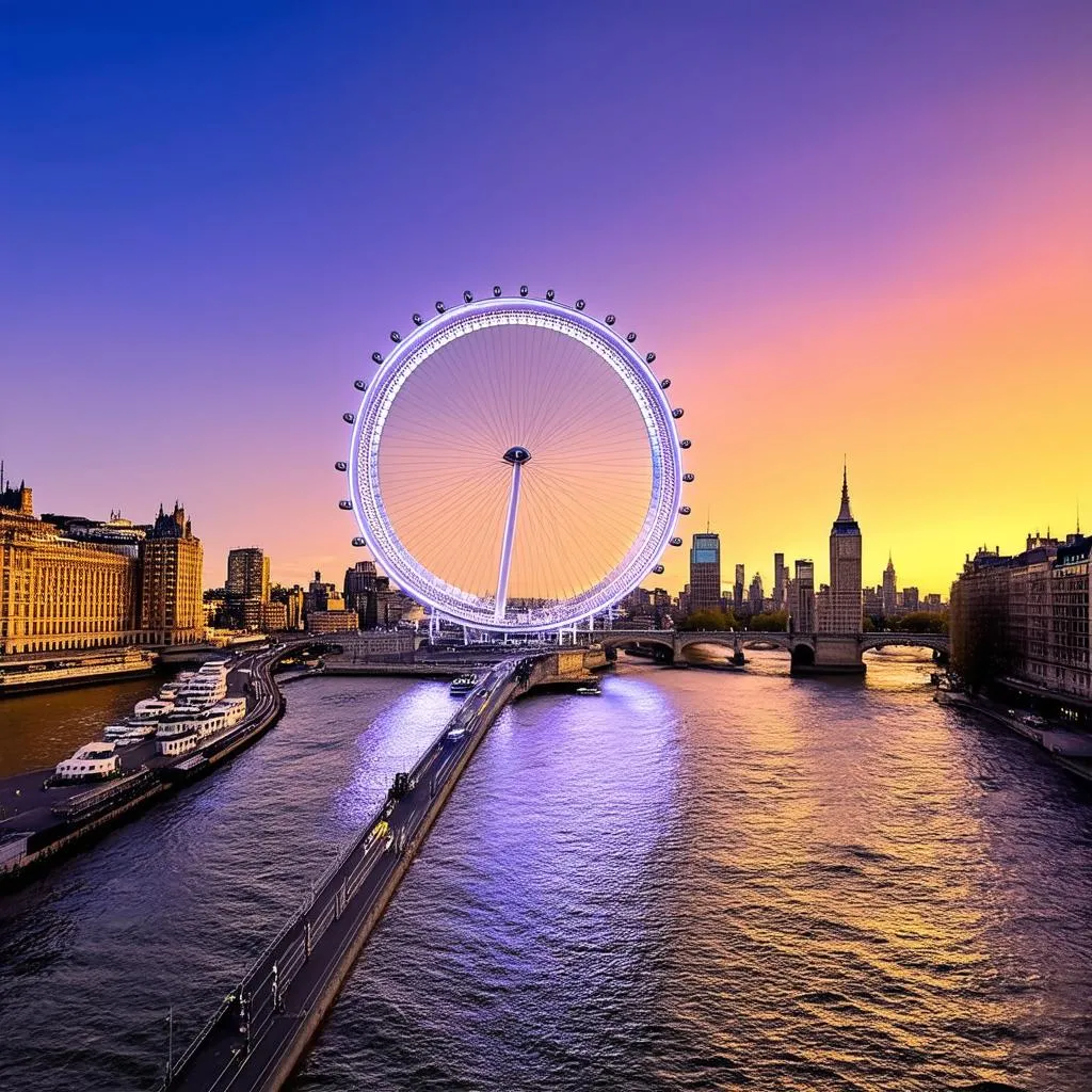 London Eye Sunset