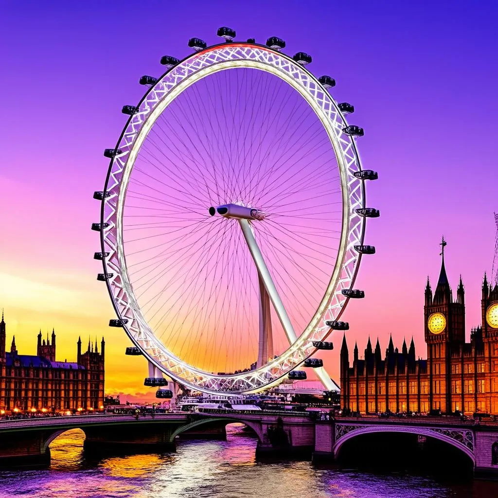 London Eye at Sunset